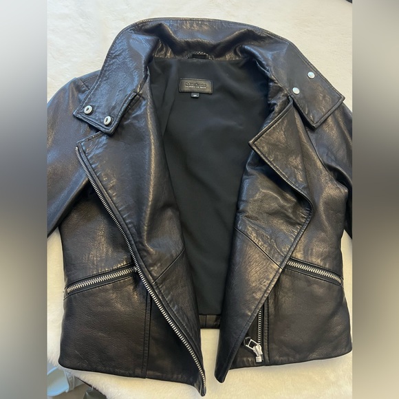 Mackage Exclusively for Aritzia Black Lamb Leather Moto Biker Jacket S - Picture 5 of 9